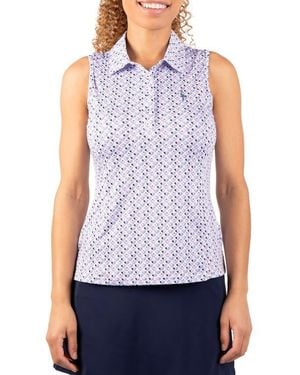 Tailorbyrd Pickleball Print Polo Tank - Blue