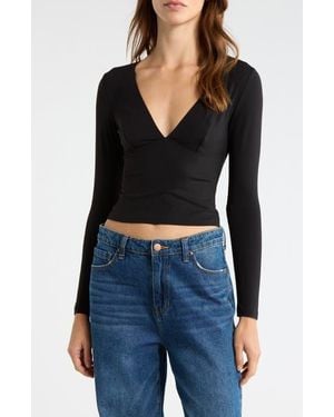 PacSun Gianna V-Neck Top - Black
