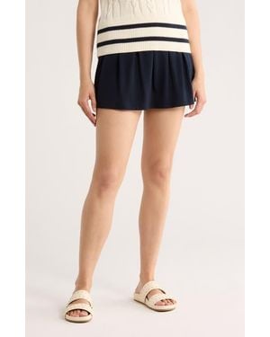 Bobeau Pleat Front Skort - Blue