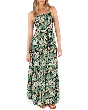 Hurley Fall Palms Print Maxi Dress - Green