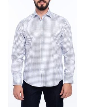 VELLAPAIS Carlton Slim Fit Cotton Dress Shirt - White