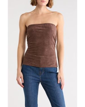 Vigoss Faux Suede Tube Top - Brown
