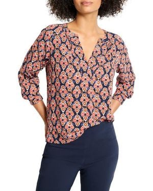 NIC+ZOE Harvest Ikat V-Neck Top - Red