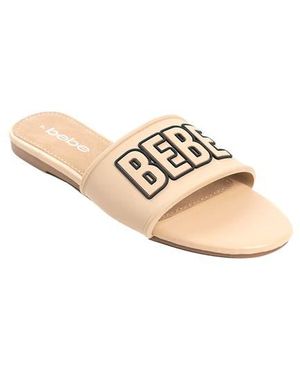 Bebe Logo Slide Sandal - Natural