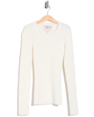 Twp Rib Knit Sweater - White