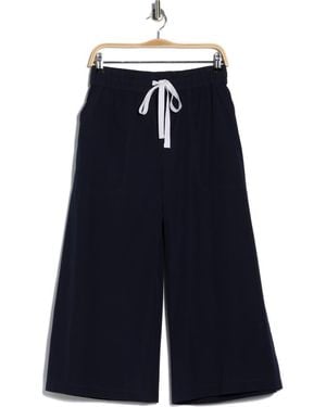 Twp Cotton Crop Wide Leg Pants - Blue