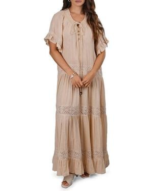 Saachi Tiered Cotton Maxi Dress - Natural