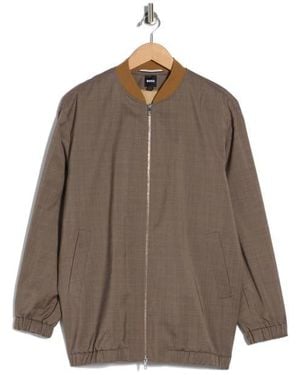 BOSS Jemata Check Bomber - Brown