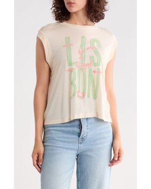 Junk Food Lisbon Graphic Muscle Tee - Blue