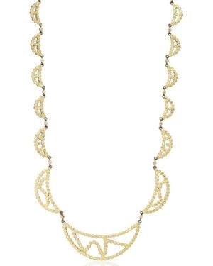 Freida Rothman Cubic Zirconia Cutout Bib Necklace - Metallic