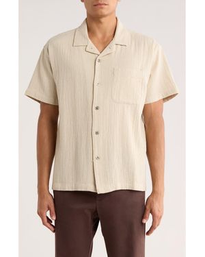 Obey Curtis Cotton Seersucker Camp Shirt - Natural
