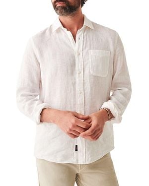 Faherty Laguna Linen Button-Up Shirt - White