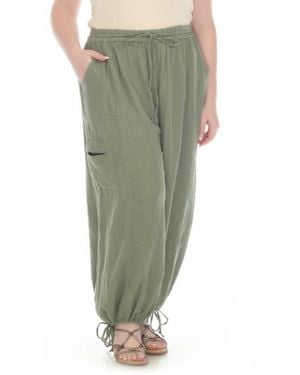 Boho Me Cotton Parachute Pants - Green