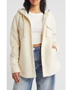 Thread & Supply Hooded Fleece Shacket - Natural