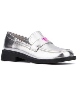 Olivia Miller Luminaries Square Patent Loafer - White