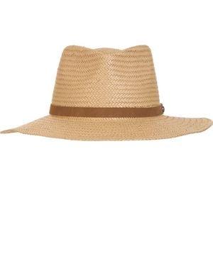 Vince Wide Brim Straw Fedora Hat - Natural