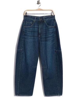 Rag & Bone Chase High Rise Crop Barrel Leg Jeans - Blue