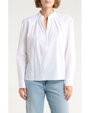 CISSA Split Neck Puff Sleeve Top - White