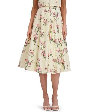 Ted Baker Floral Midi Skirt - Natural