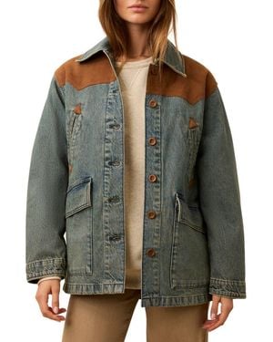 Faherty Denim & Suede Jacket - Green