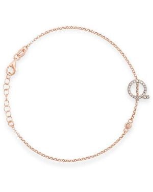 Meshmerise Diamond Initial Bezel Bracelet - White