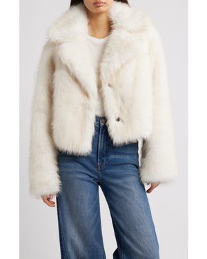 Thread & Supply Short Faux Fur Coat - White