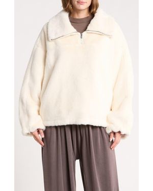 Free People Alpine Glow Half Zip Pullover - White