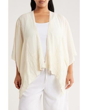 Forgotten Grace Embroidered Ruana - Natural