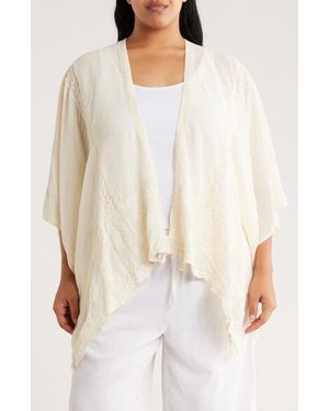 Forgotten Grace Embroidered Ruana - Natural