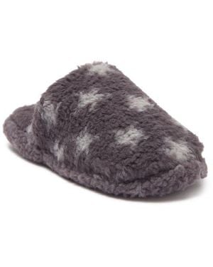 Rachel Roy Star Print Faux Fur Slipper - Gray