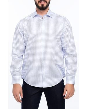 VELLAPAIS Carlton Slim Fit Cotton Dress Shirt - White
