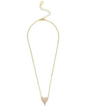 Rivka Friedman Cubic Zirconia Elongated Heart Pendant Necklace - White