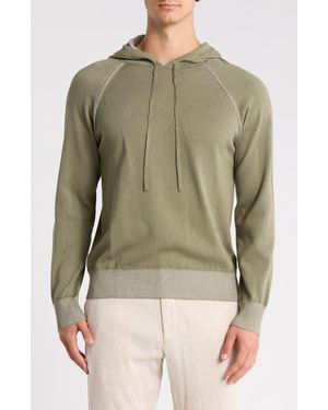 Bugatchi Raglan Sleeve Cotton Hoodie - Natural