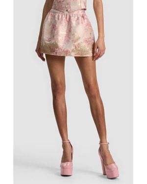 Alice + Olivia Ella Toile Jacquard Miniskirt - Pink