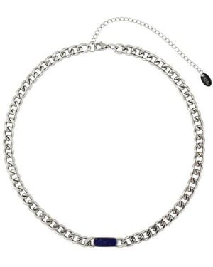 Rebel Gender Inclusive Stone Curb Chain Necklace - White