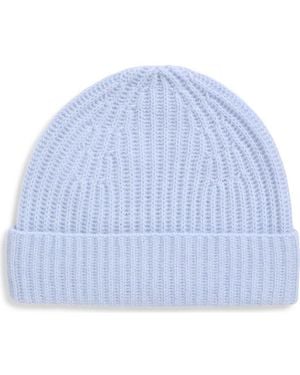 Nordstrom Cashmere Rib Knit Beanie - Blue