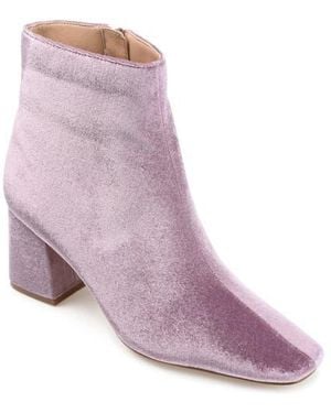 Journee Collection Hazara Block Heel Bootie - Purple
