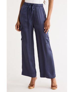 FRNCH Nouma Cargo Wide Leg Pants - Blue