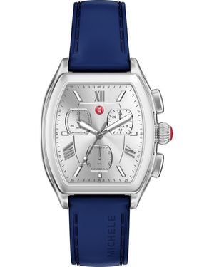 Michele Releve Sport Silicone Strap Watch, 35Mm - Metallic