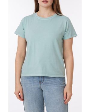 C&C California Sunwashed Crop Cotton T-Shirt - Blue