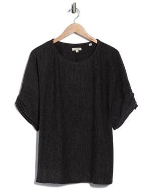 Max Studio Cinched Sleeve Top - Black