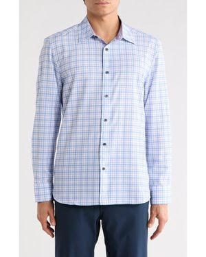 Con.struct Plaid Stretch Button-Up Shirt - Blue