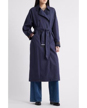 Bernardo Longline Rain Trench Coat - Blue