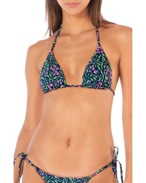 Maaji Balmy Reversible Triangle Bikini Top - Blue