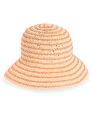 Nordstrom Rack Stripe Straw Bucket Hat - Natural