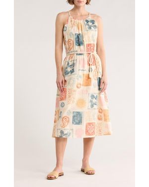 C&C California Aimee High Neck Sundress - Orange