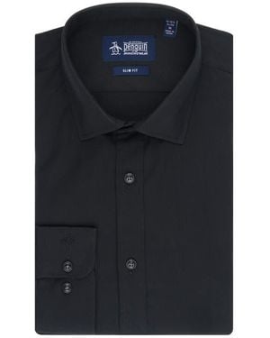 Original Penguin Diamond Dobby Slim Fit Dress Shirt - Blue