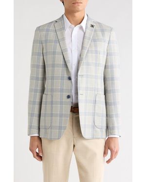 John Varvatos Plaid Two-Button Sport Coat - Gray