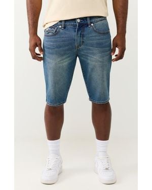 TRUE RELIGION Ricky Big T Flap Pocket Denim Shorts - Blue