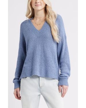 BP. Oversize V-Neck Sweater - Blue